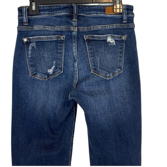 Judy Blue Slim Fit Distressed Jeans Style JB82104DK Dark Wash Size 28 - Picture 4 of 10